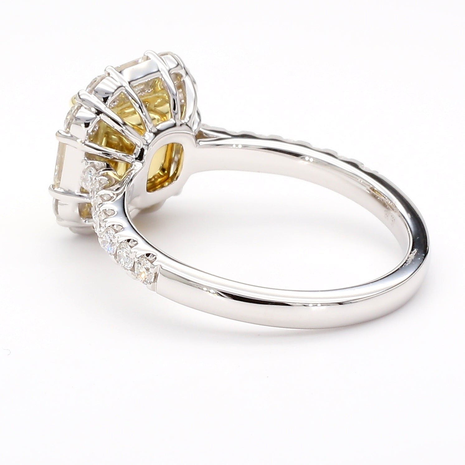Natural Yellow Radiant Diamond Ring Gia Certified