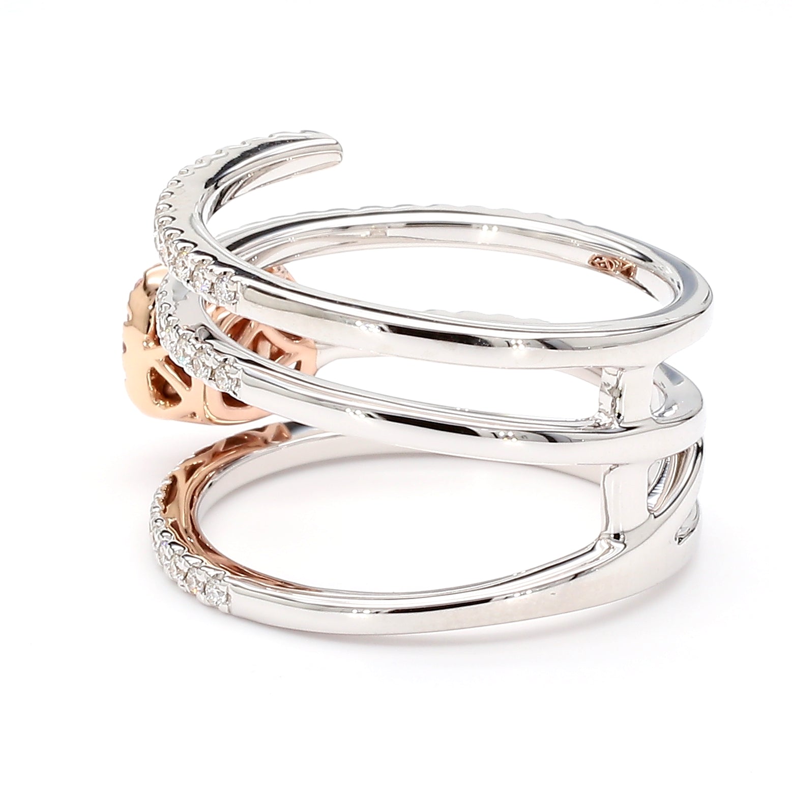 Natural Pink Cushion Diamond Ring Gia Certified