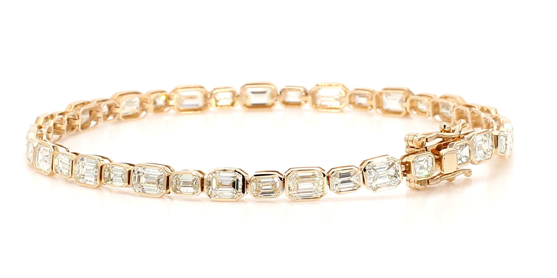 Natural White Emerald Diamond Bracelet