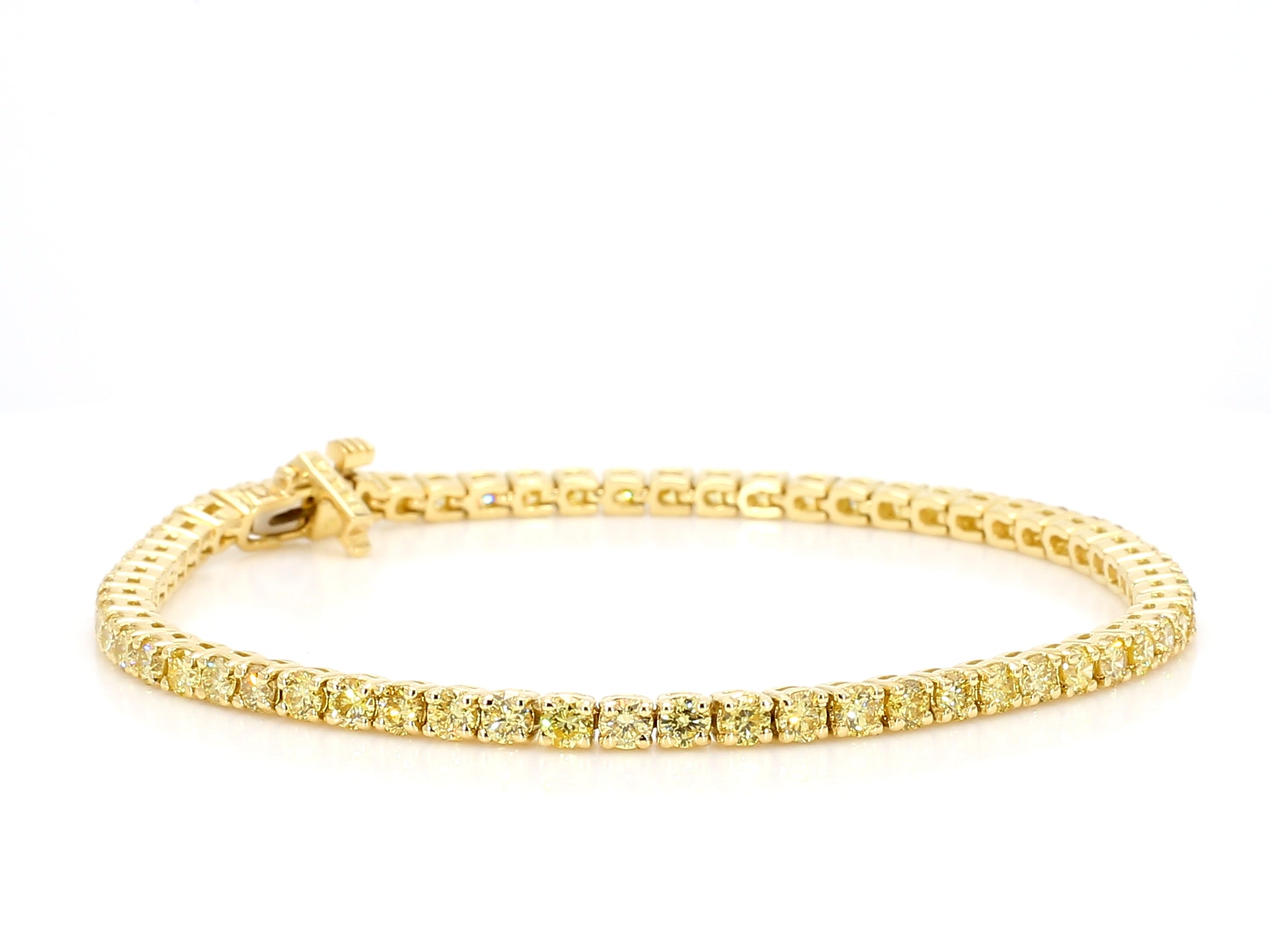 Natural Yellow Round Diamond Bracelet