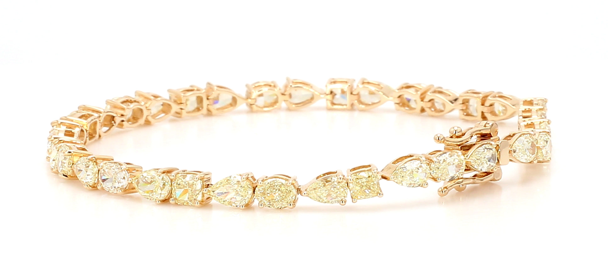 Natural Yellow Pear Diamond Bracelet