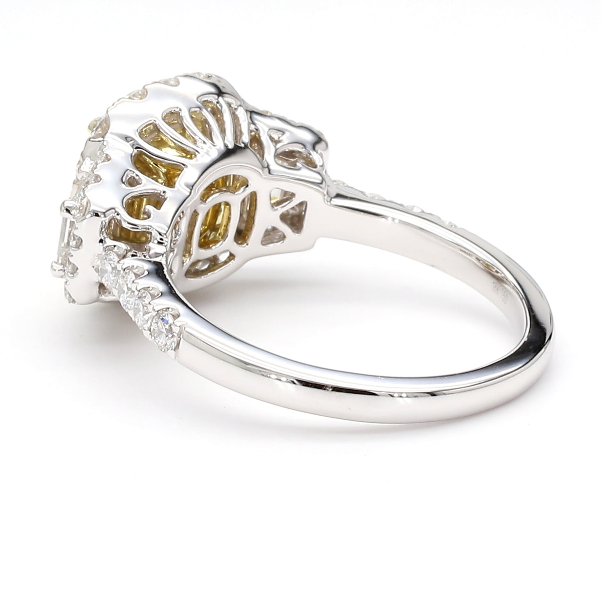Natural Yellow Cushion Diamond Ring | GIA Certified