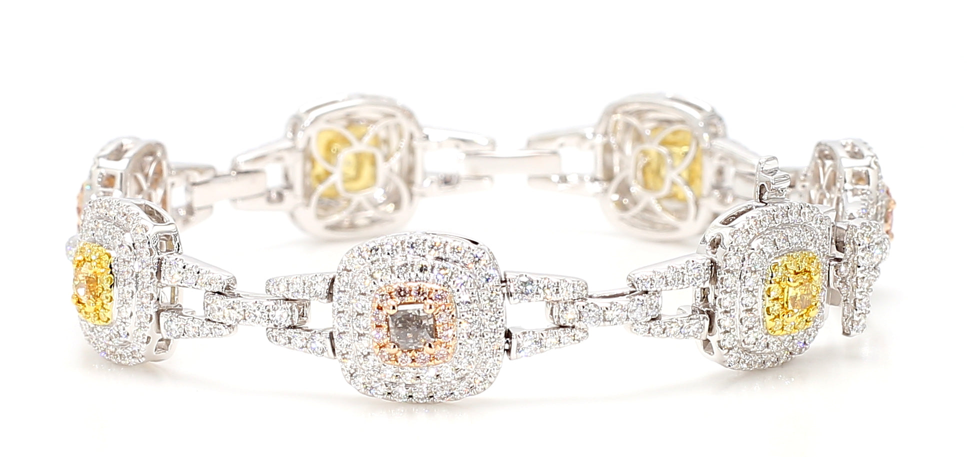 Natural Purple Radiant Diamond Bracelet Gia Certified