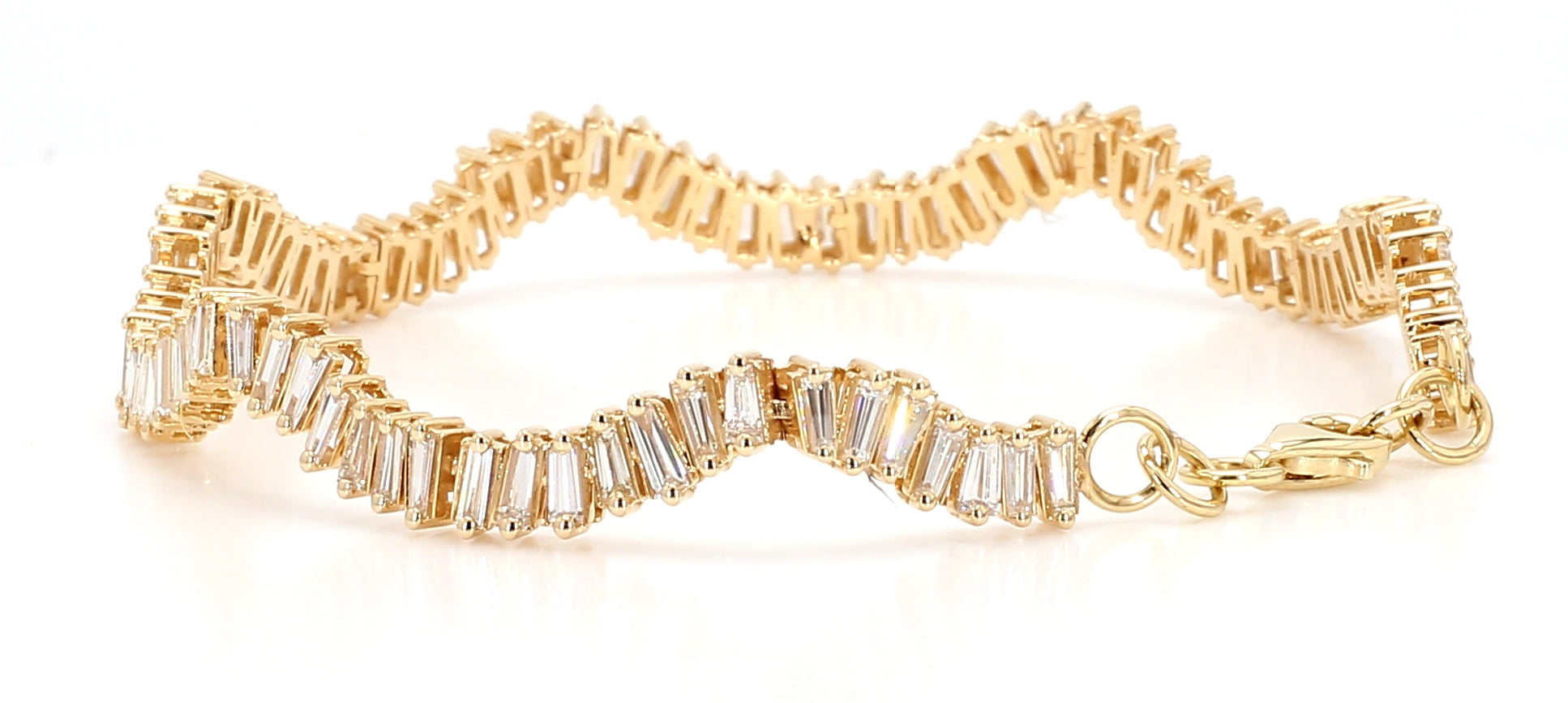 Natural White Baguette Diamond Bracelet