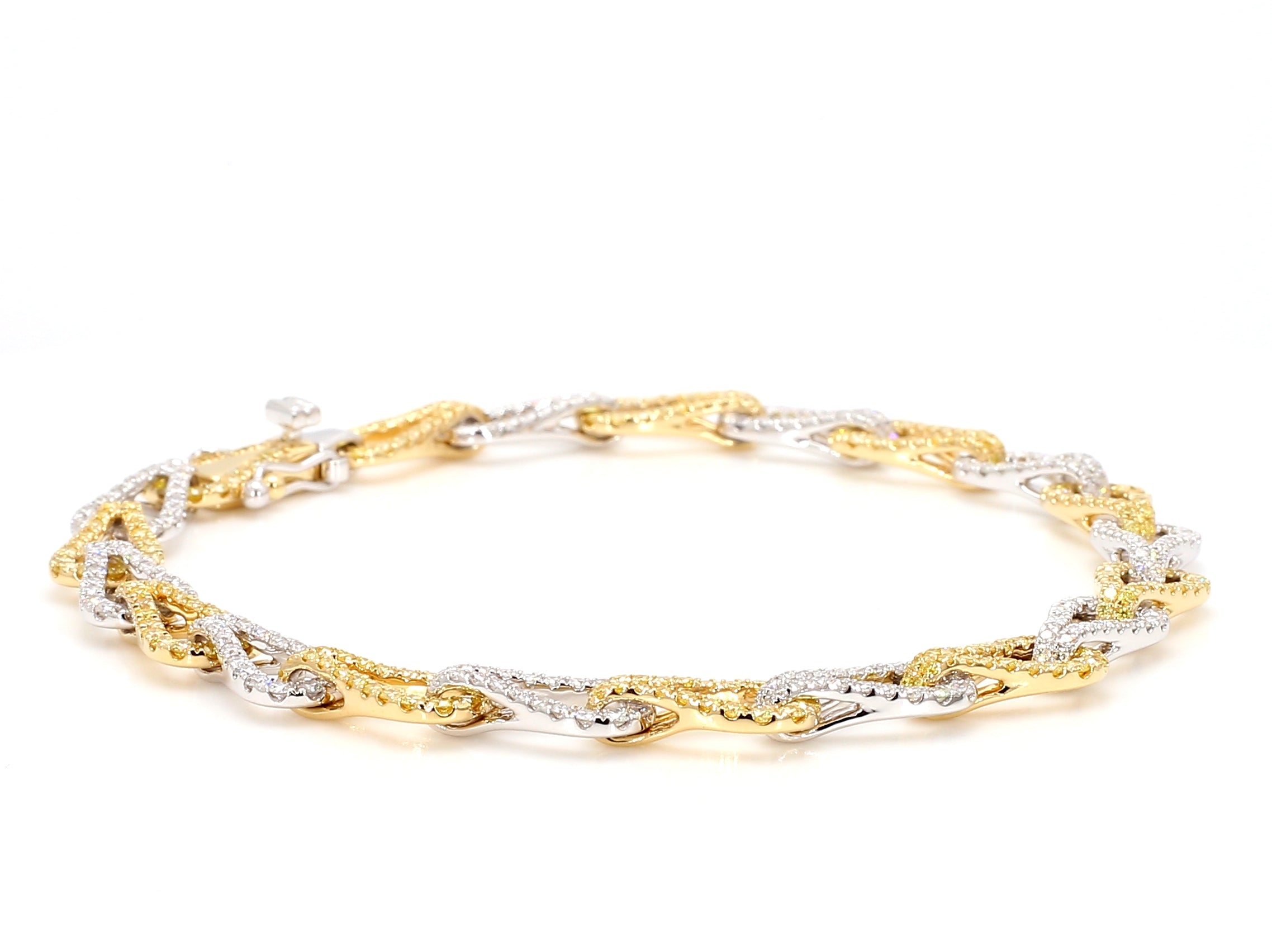 Natural Yellow Round Diamond Bracelet