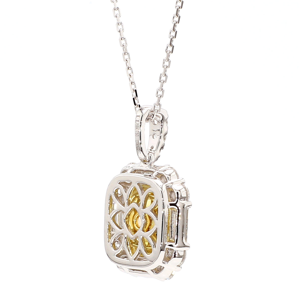 Natural Yellow Cushion Diamond Pendant | GIA Certified
