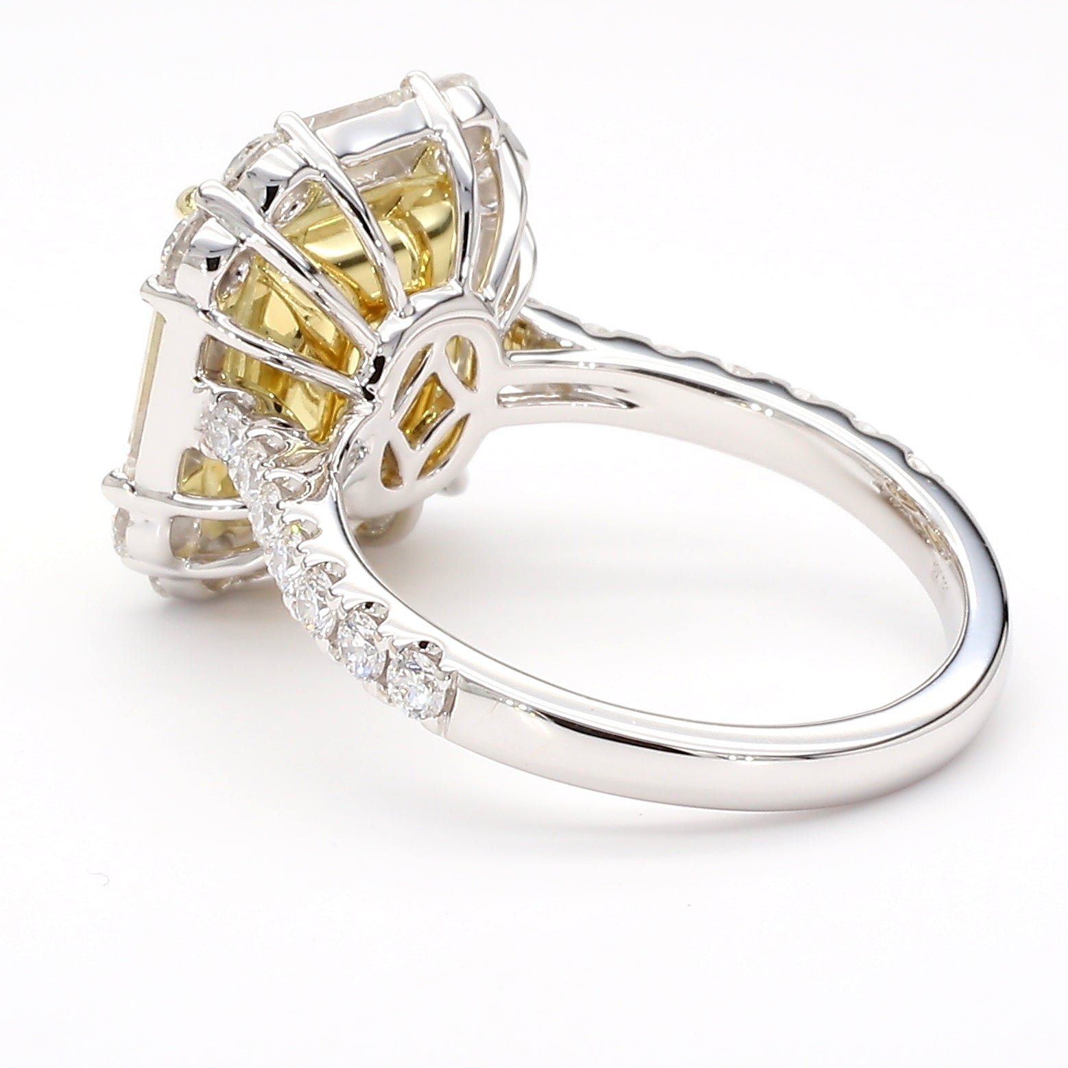 Natural Yellow Radiant Diamond Ring Gia Certified