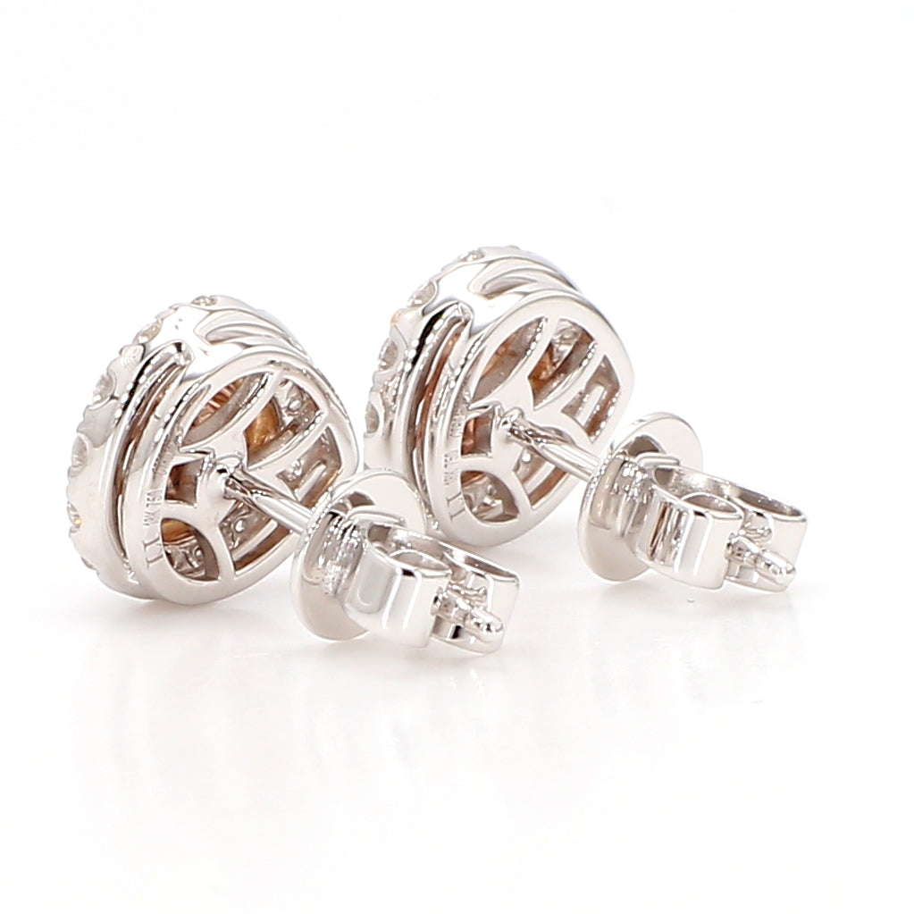 Natural Pink Heart Diamond Earring | GIA Certified