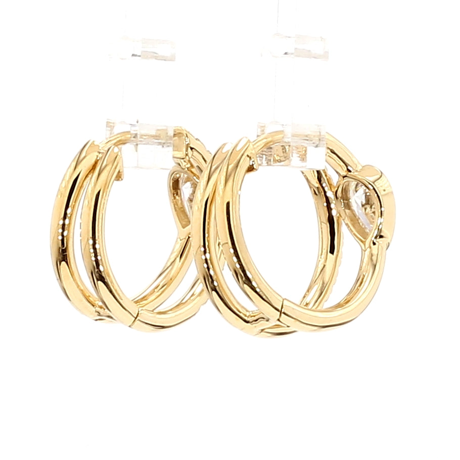Natural White Pear Diamond Earring