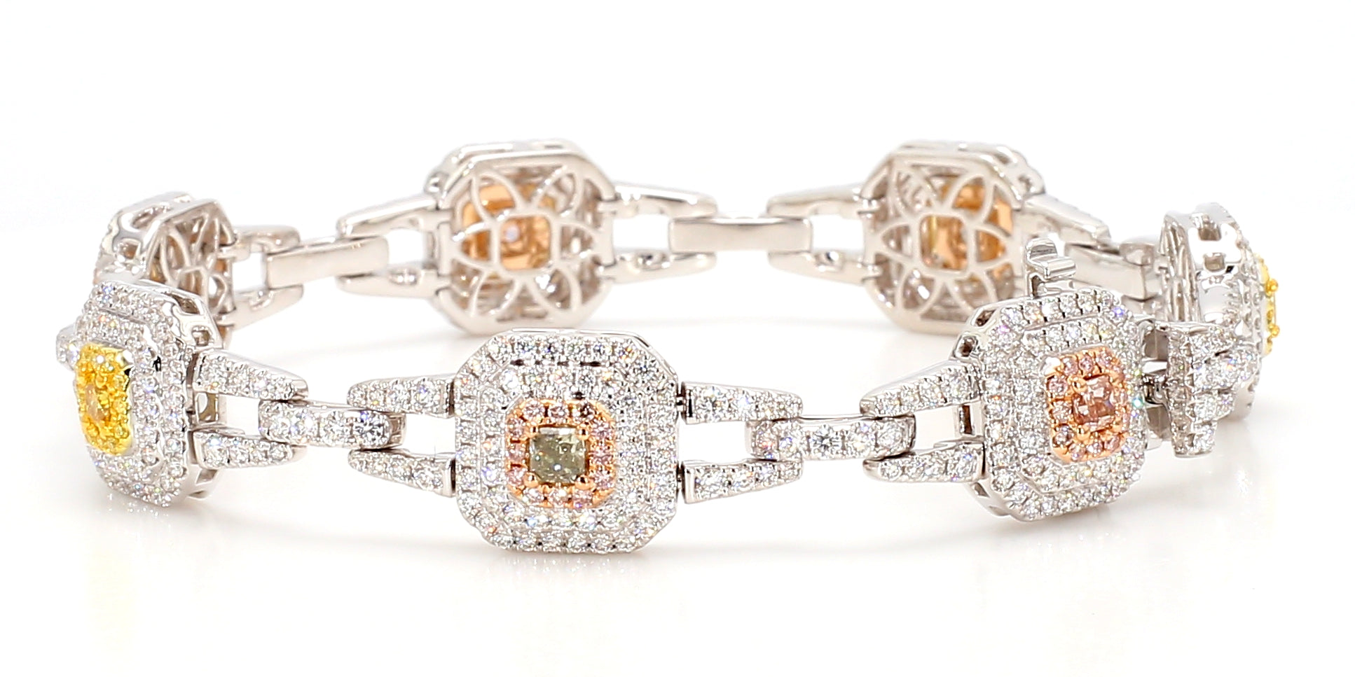 Natural Violet Cushion Diamond Bracelet Gia Certified
