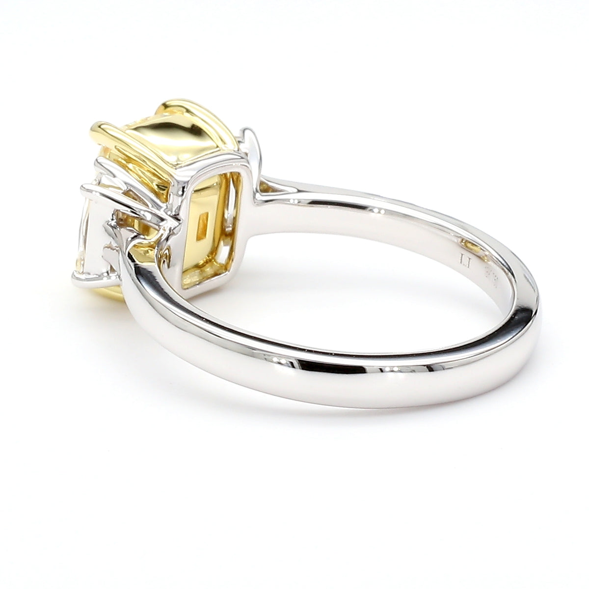 Natural Yellow Cushion Diamond Ring | GIA Certified