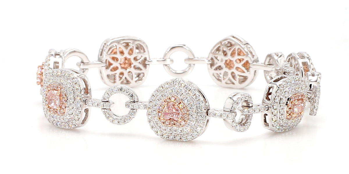Natural Pink Heart Diamond Bracelet | GIA Certified