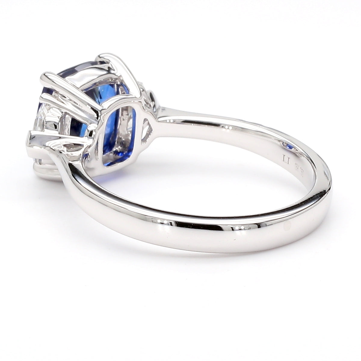 Natural Blue Cushion Diamond Ring | GIA Certified