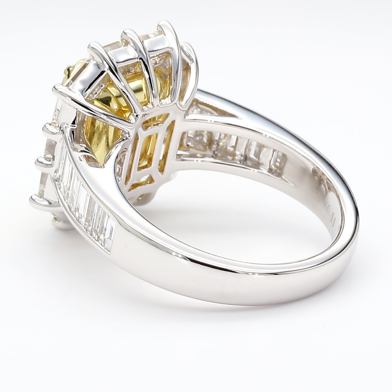 Natural Yellow Emerald Diamond Ring Gia Certified