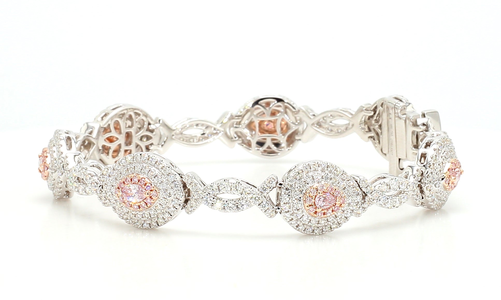 Natural Pink Marquise Diamond Bracelet Gia Certified