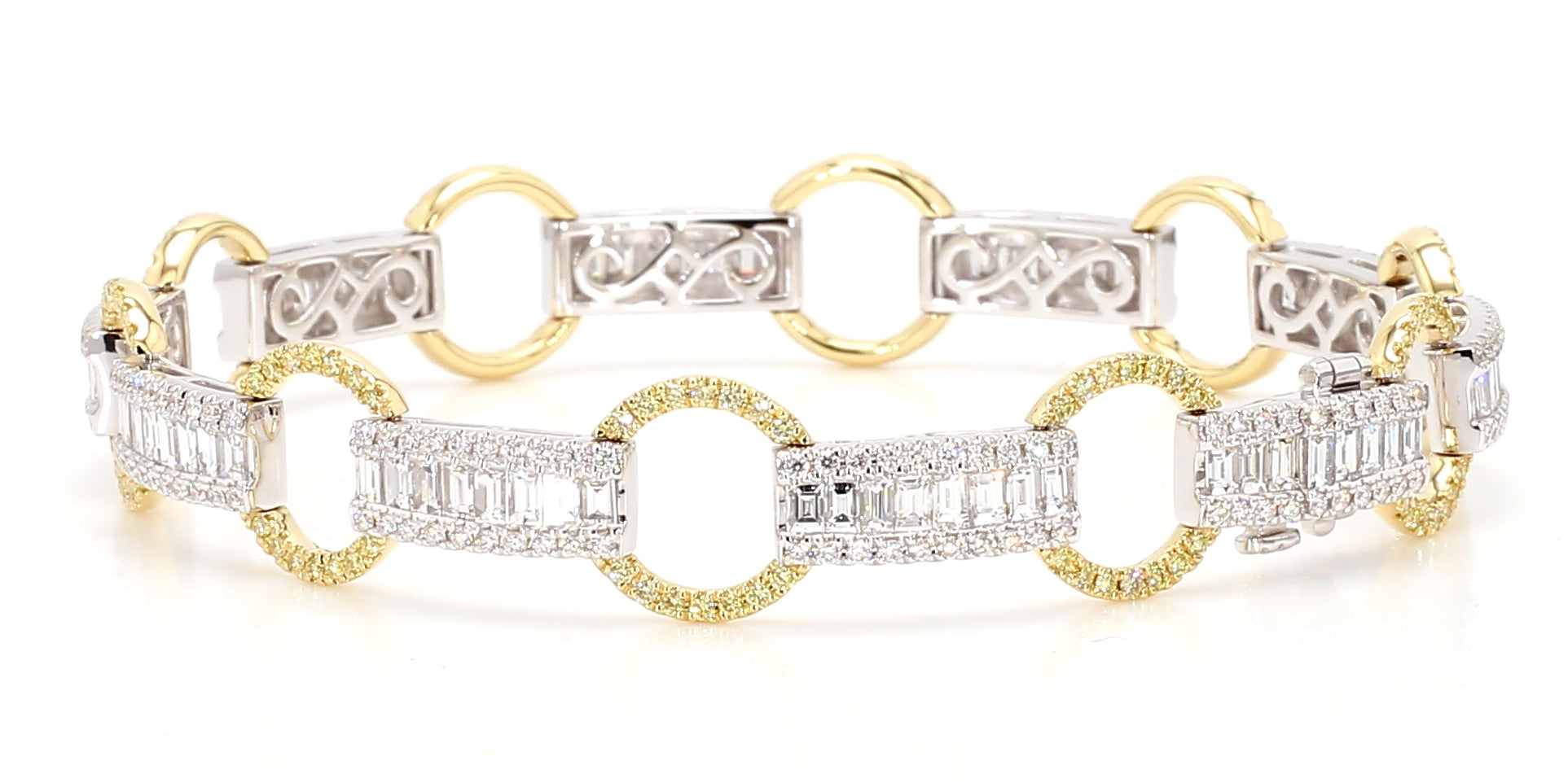 Natural Yellow Round Diamond Bracelet