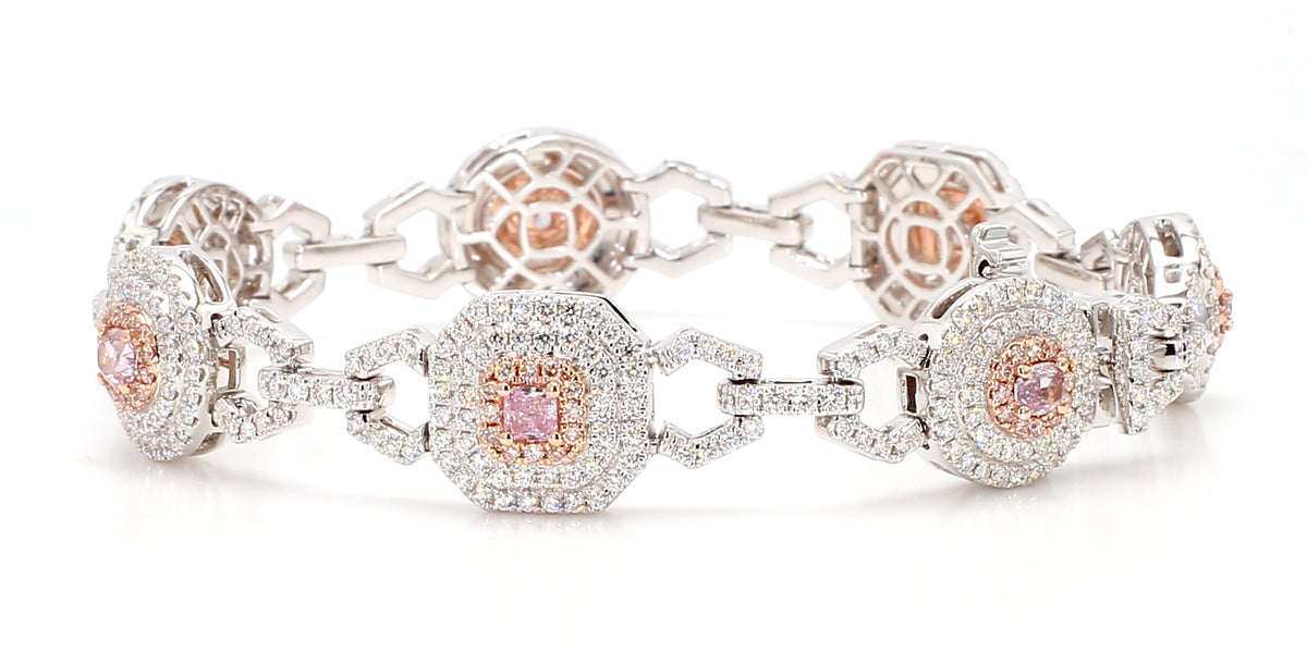 Natural Purple Oval Diamond Bracelet | GIA Certified
