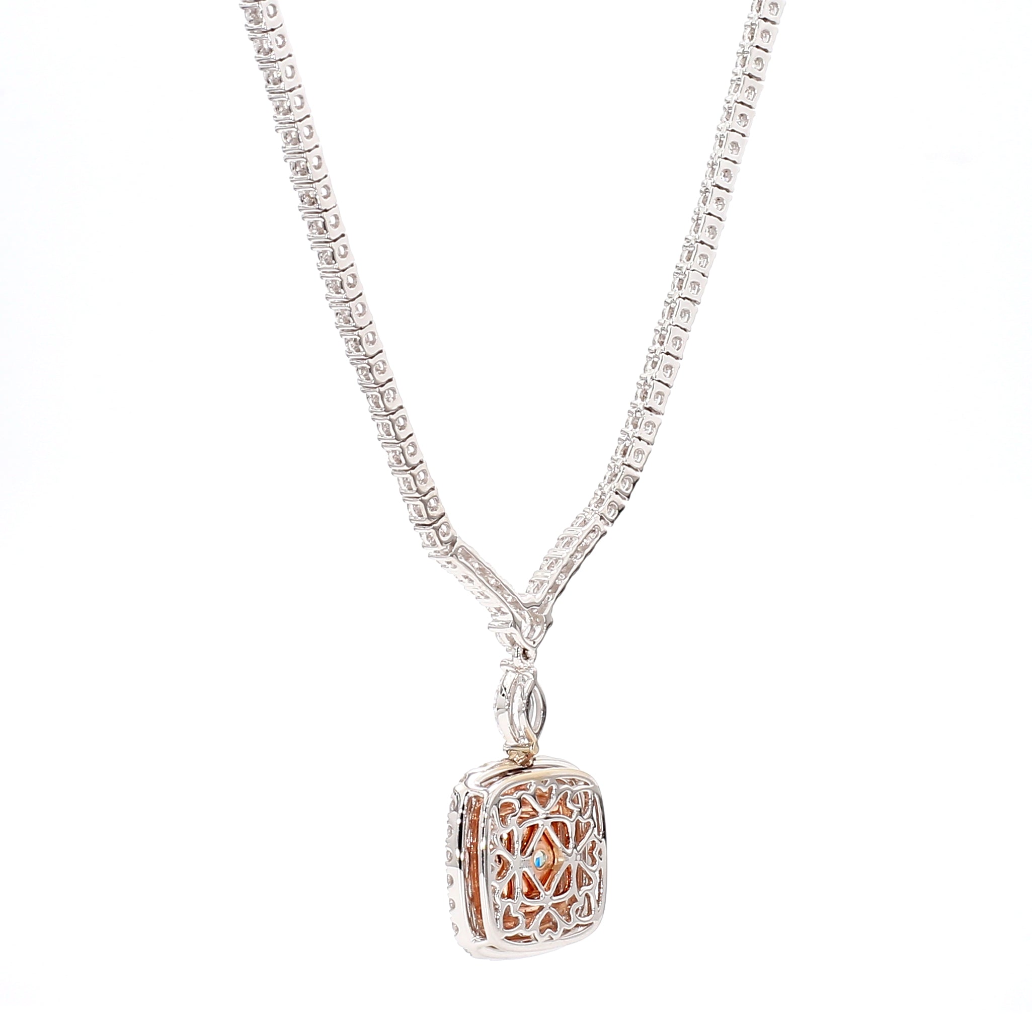 Natural Green Cushion Diamond Necklace GIA Certified product image 4