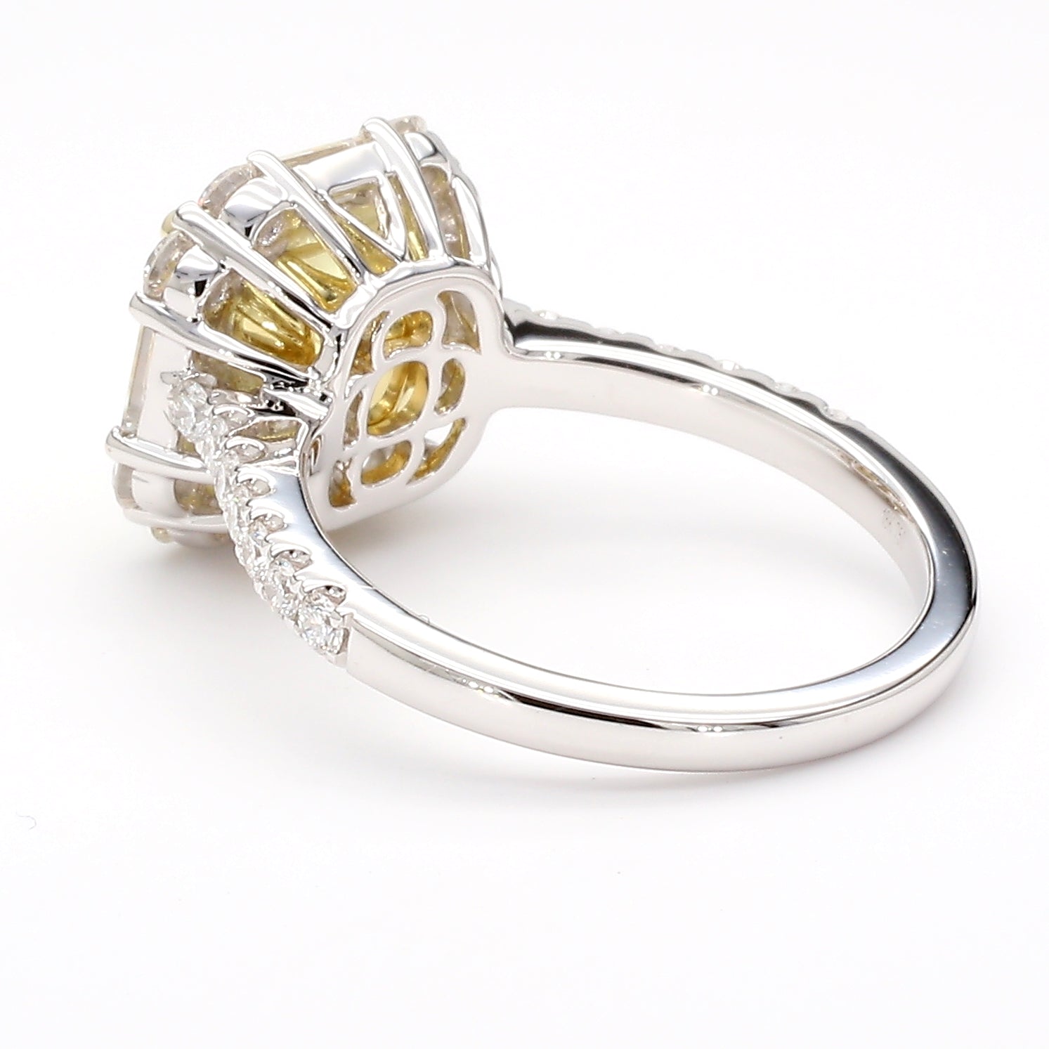 Natural Yellow Radiant Diamond Ring Gia Certified