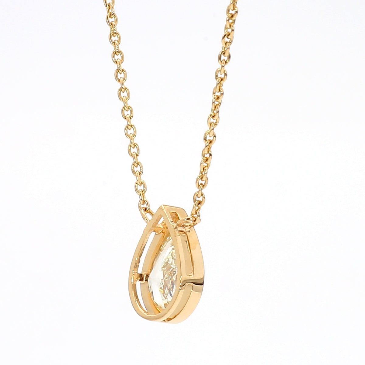 Natural Yellow Pear Diamond Necklace