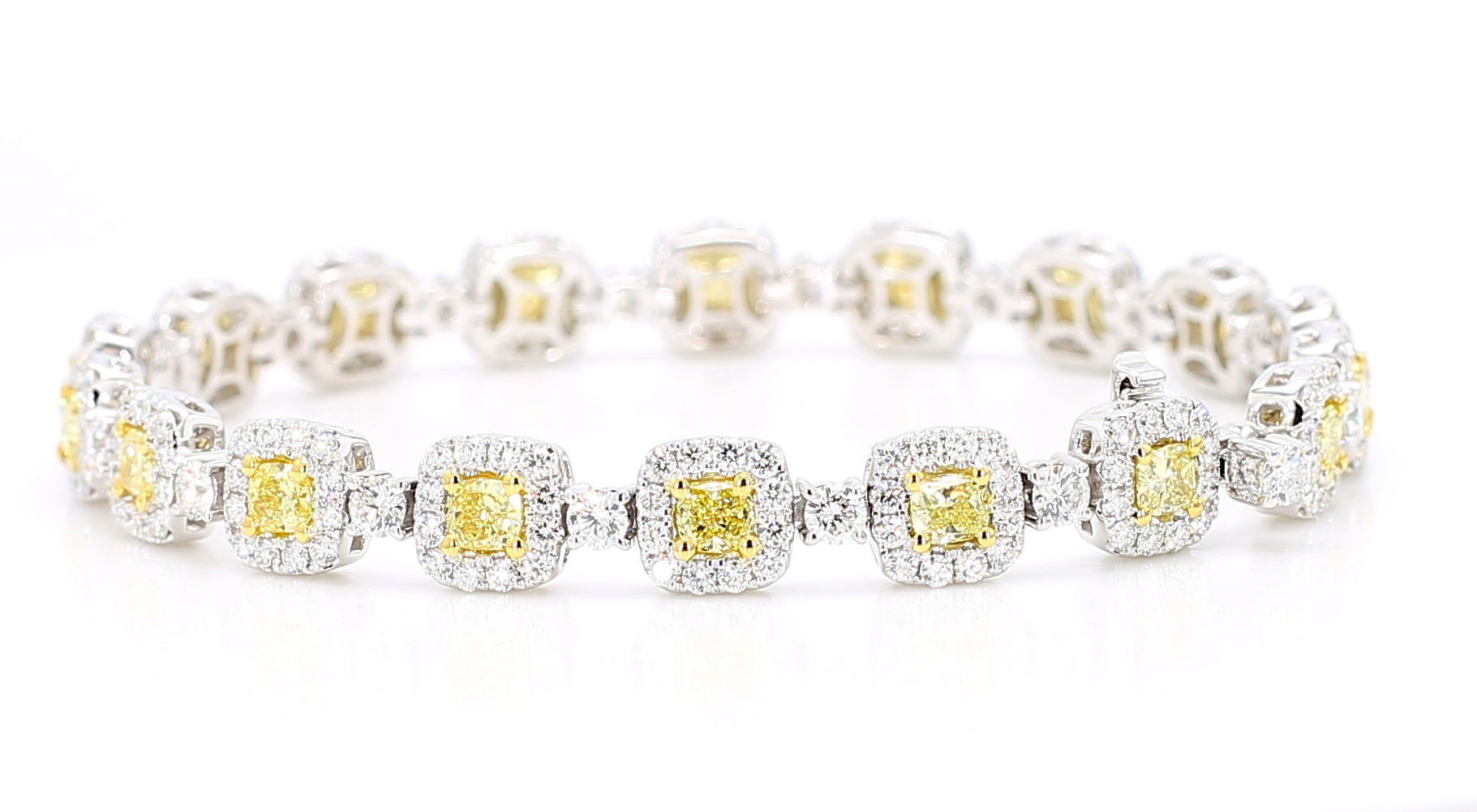 Natural Yellow Cushion Diamond Bracelet