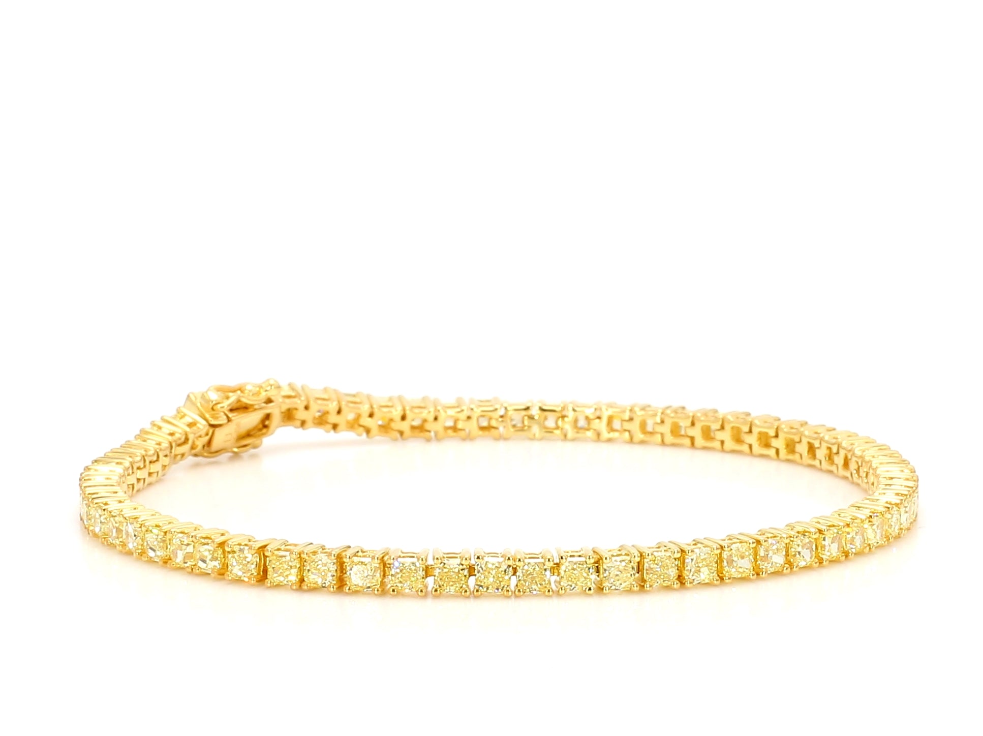Natural Yellow Cushion Diamond Bracelet