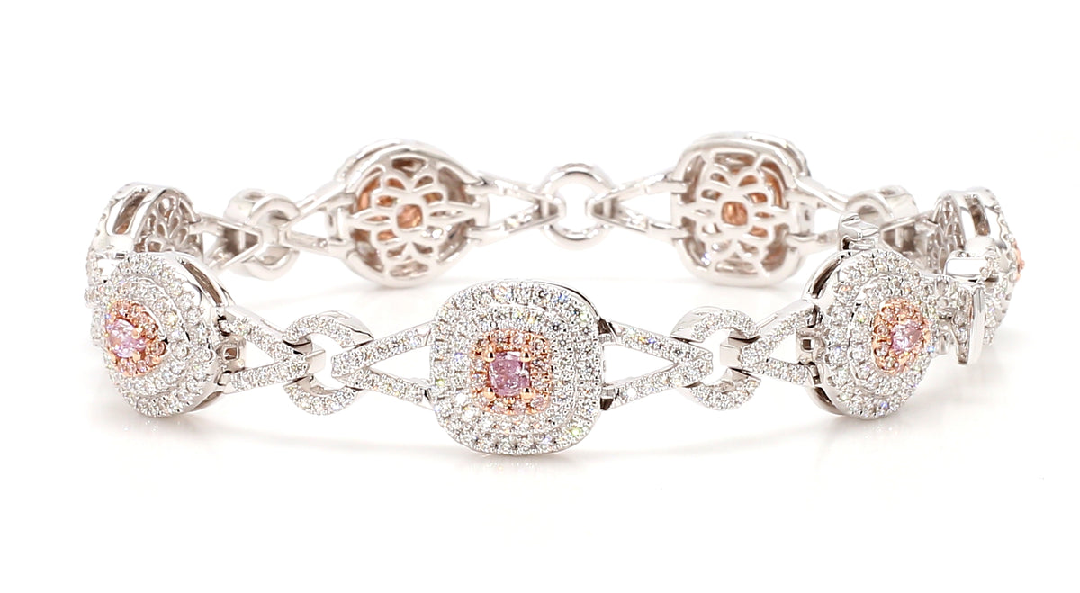 Natural Purple Pear Diamond Bracelet | GIA Certified