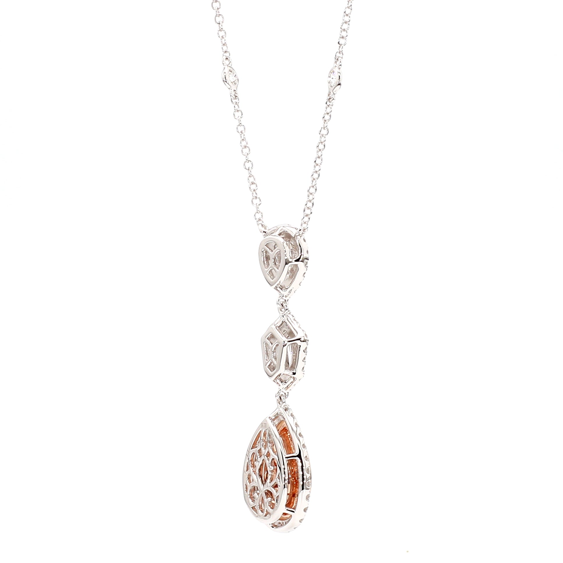 Natural Green Pear Diamond Necklace Gia Certified