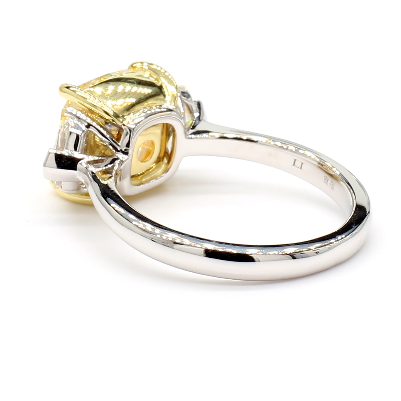 Natural Yellow Cushion Diamond Ring GIA Certified product image 4