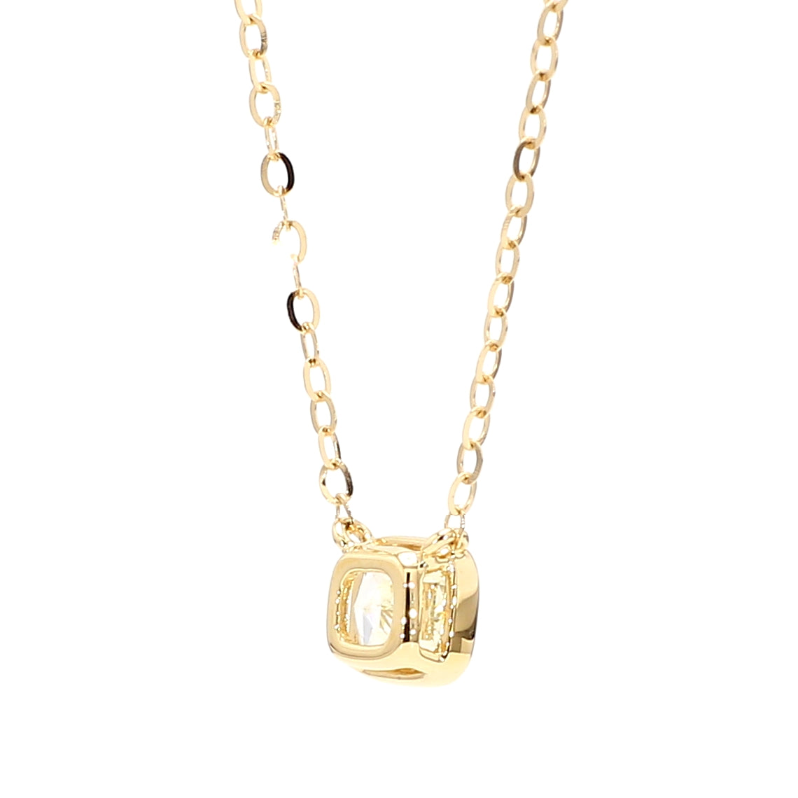 Natural Yellow Cushion Diamond Necklace