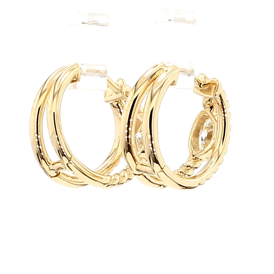Natural White Oval Diamond Earring