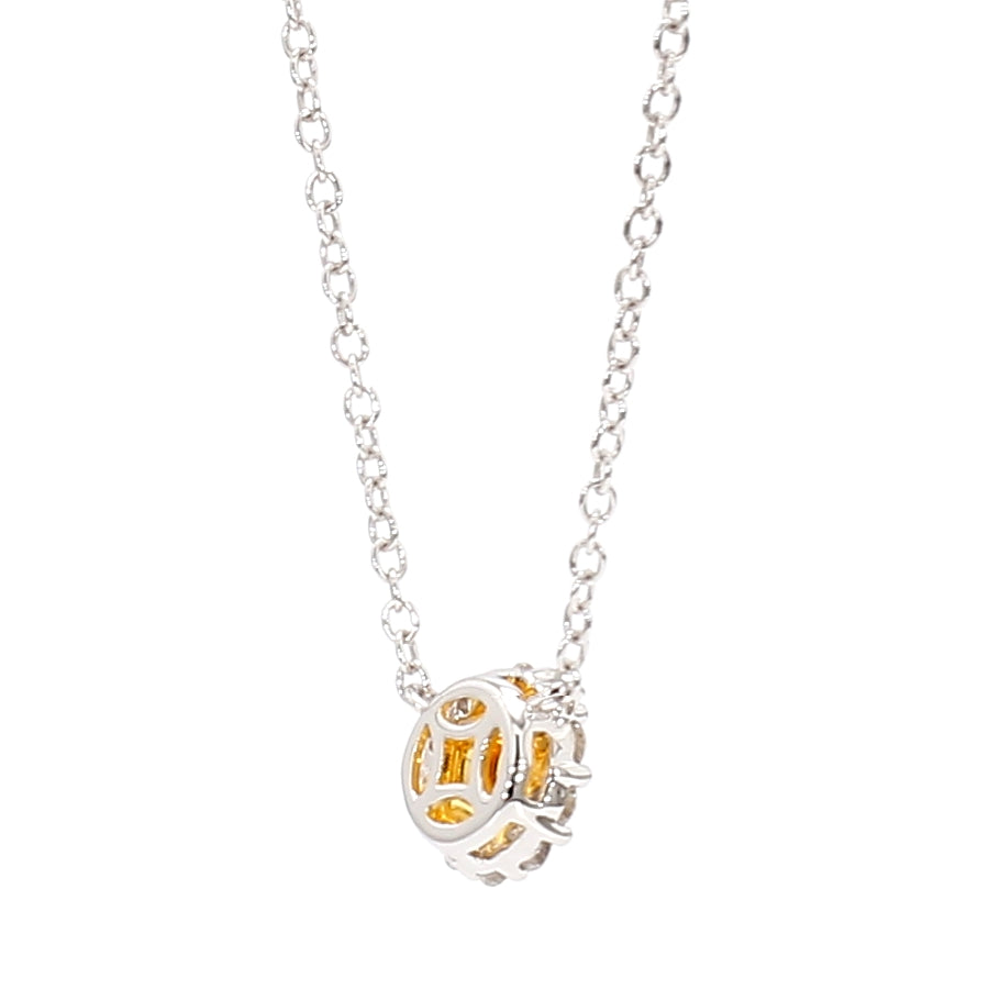Natural Orange Round Diamond Necklace | GIA Certified