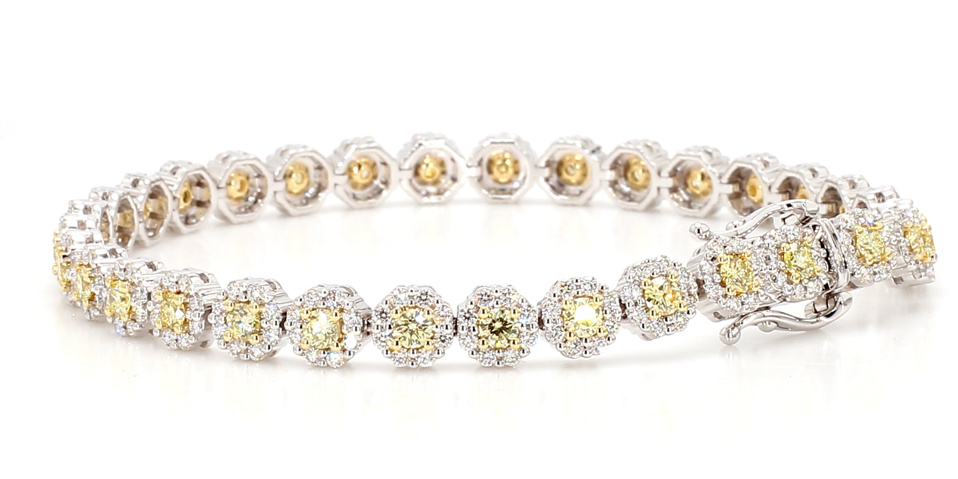 Natural Yellow Round Diamond Bracelet