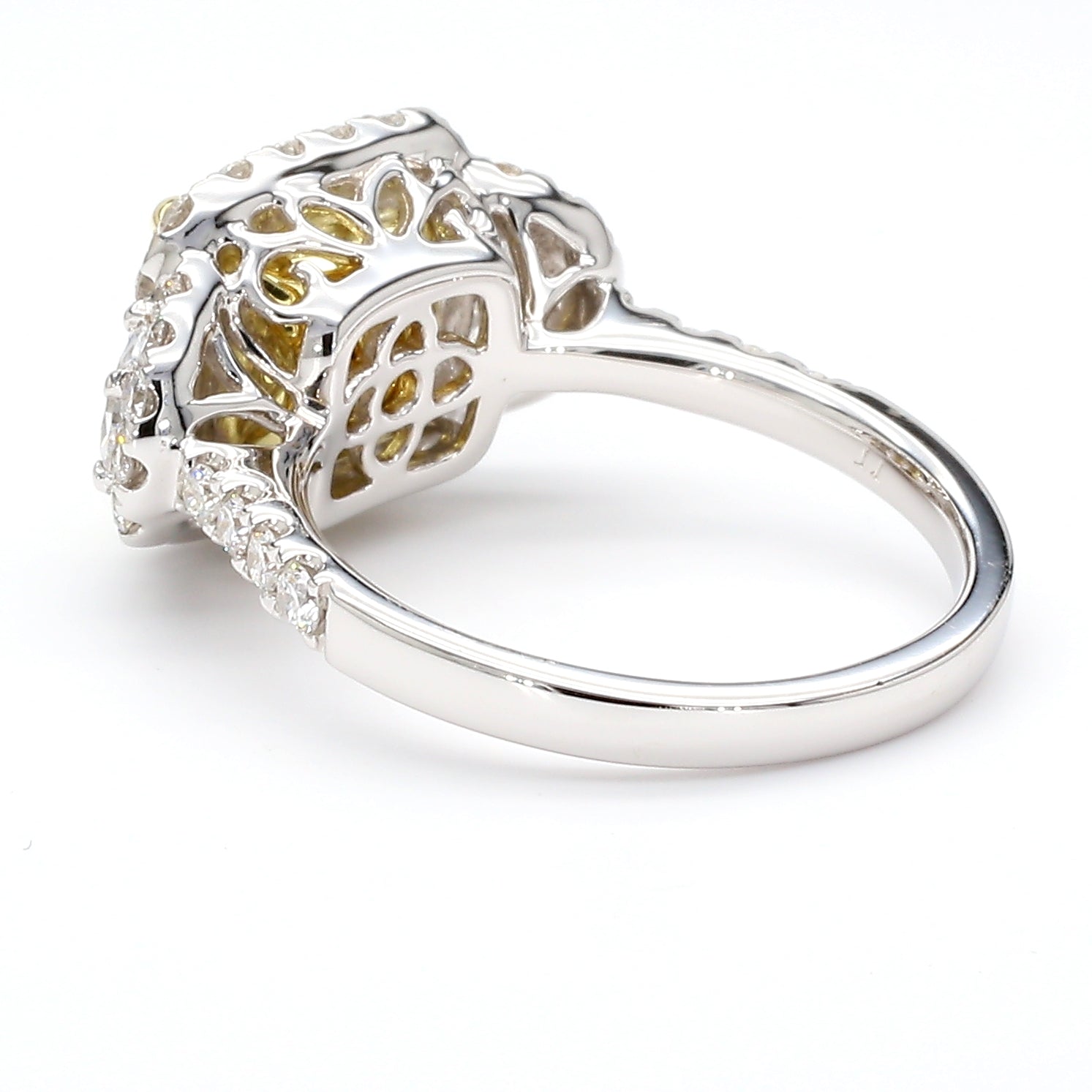 Natural Yellow Cushion Diamond Ring Gia Certified