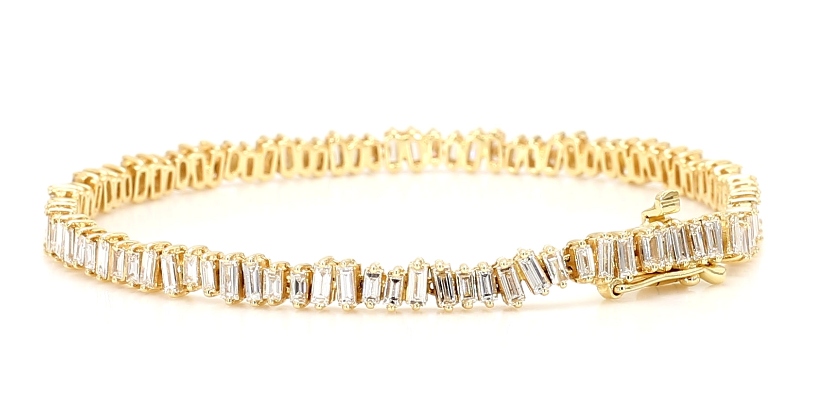 Natural White Baguette Diamond Bracelet