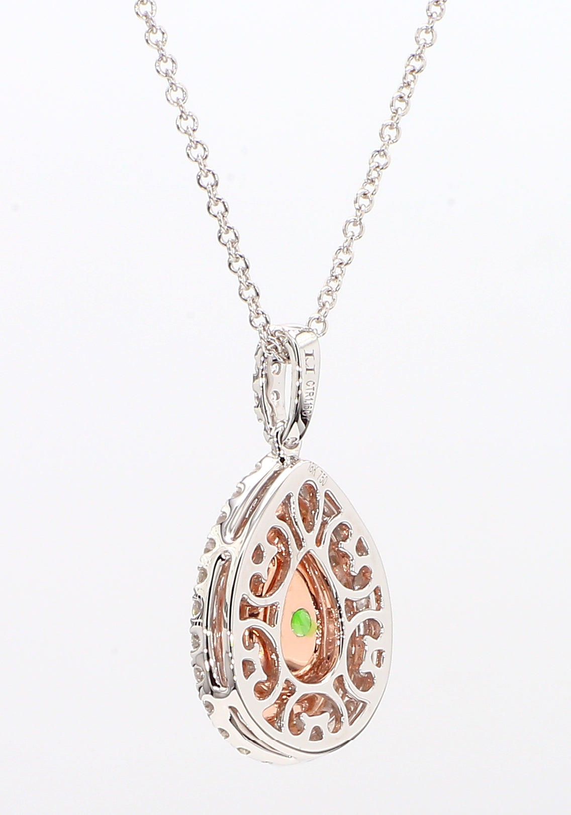 Natural Gray Pear Diamond Pendant GIA Certified product image 4