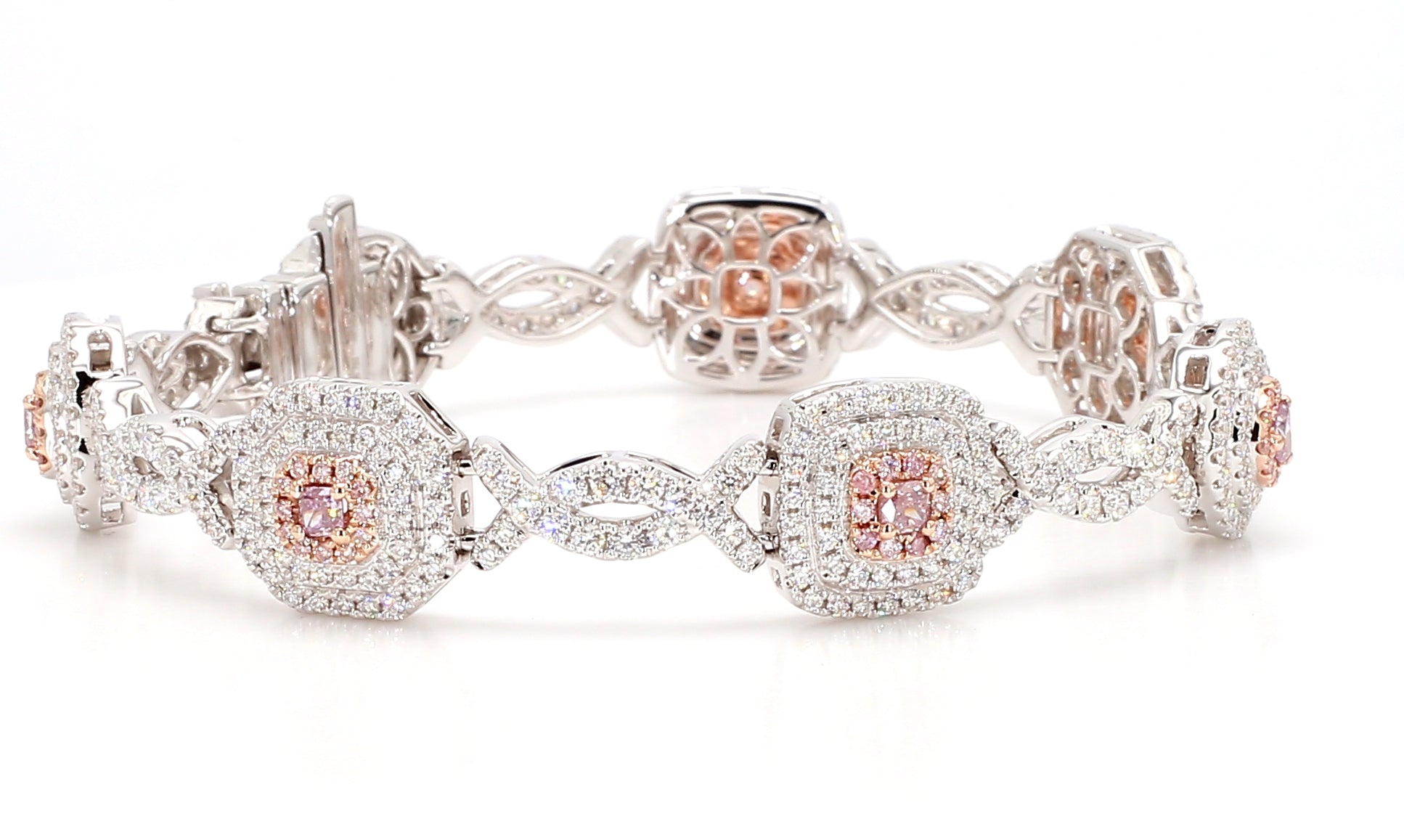 Natural Purple Cushion Diamond Bracelet Gia Certified