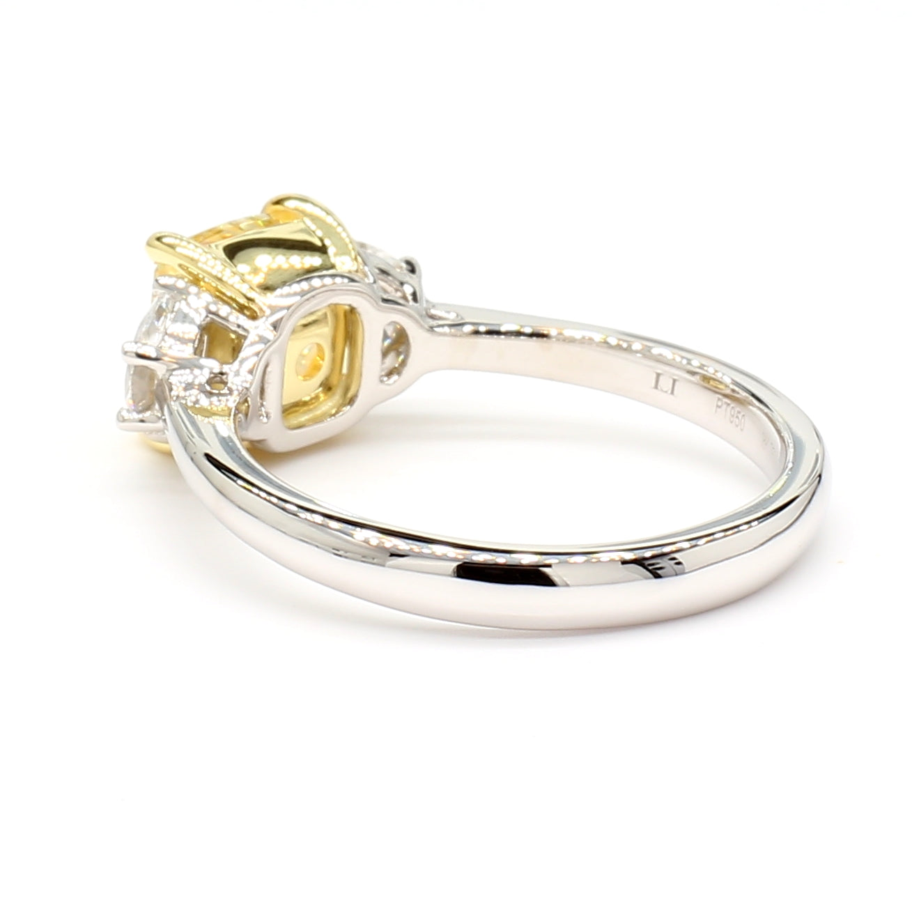 Natural Yellow Cushion Diamond Ring GIA Certified product image 4