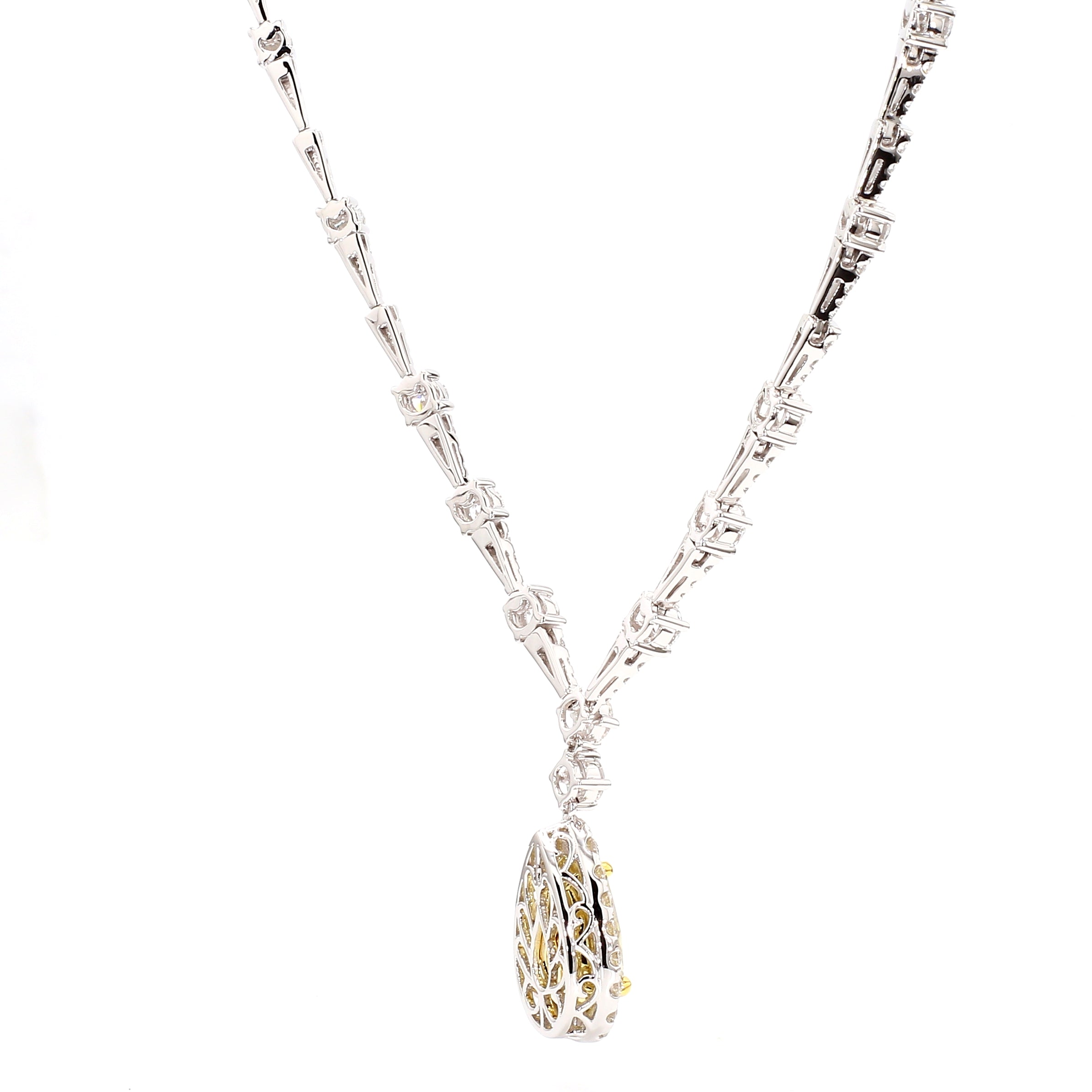 Natural Green Pear Diamond Necklace Gia Certified