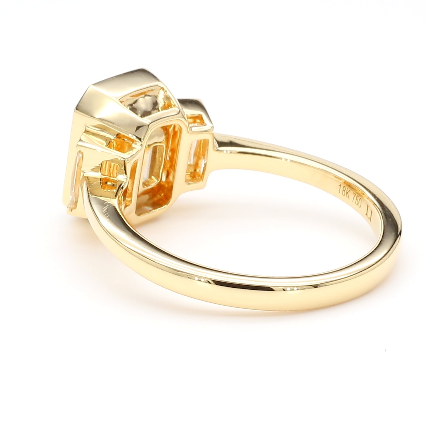 Natural Yellow Emerald Diamond Ring Gia Certified