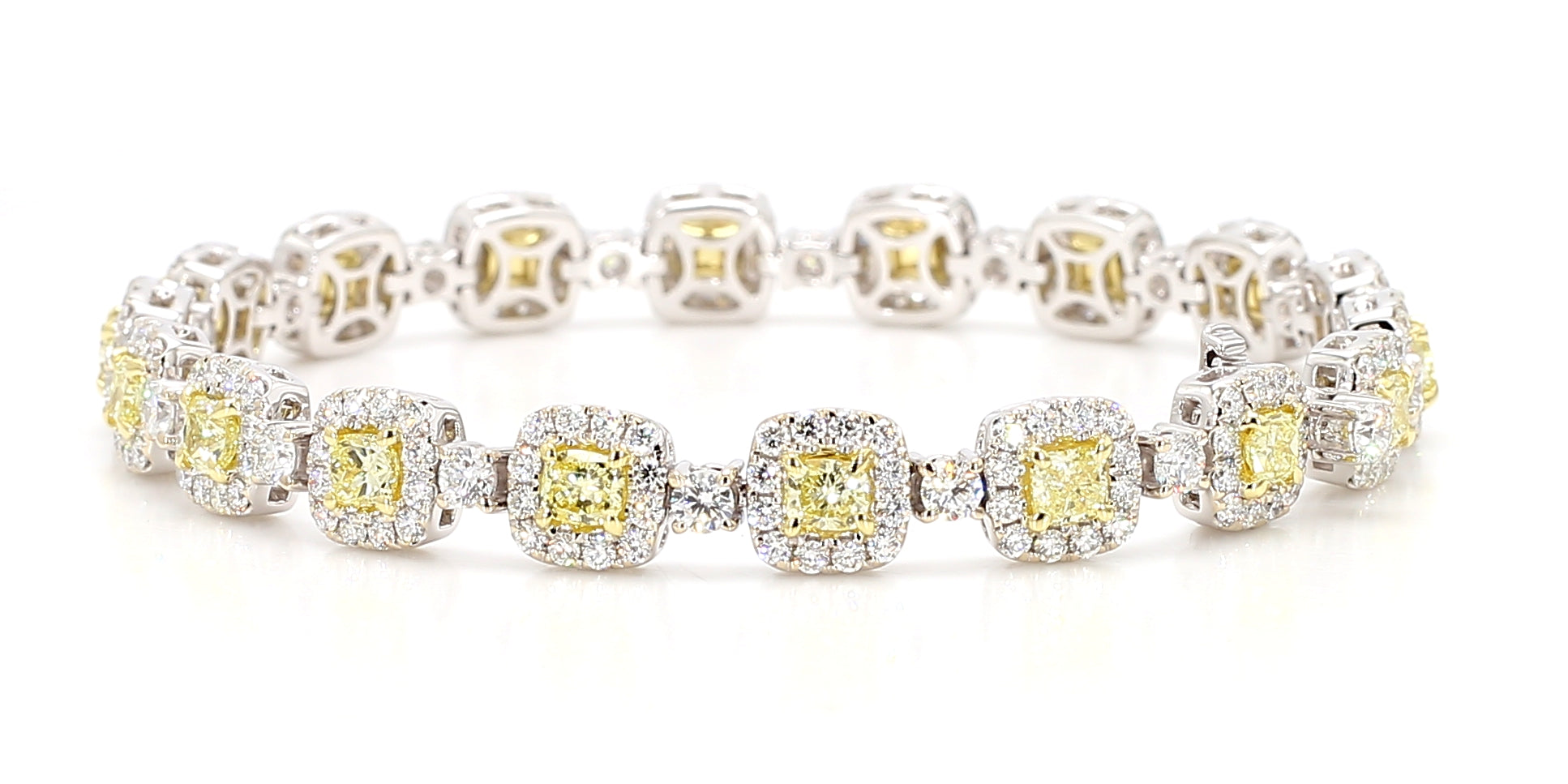 Natural Yellow Cushion Diamond Bracelet