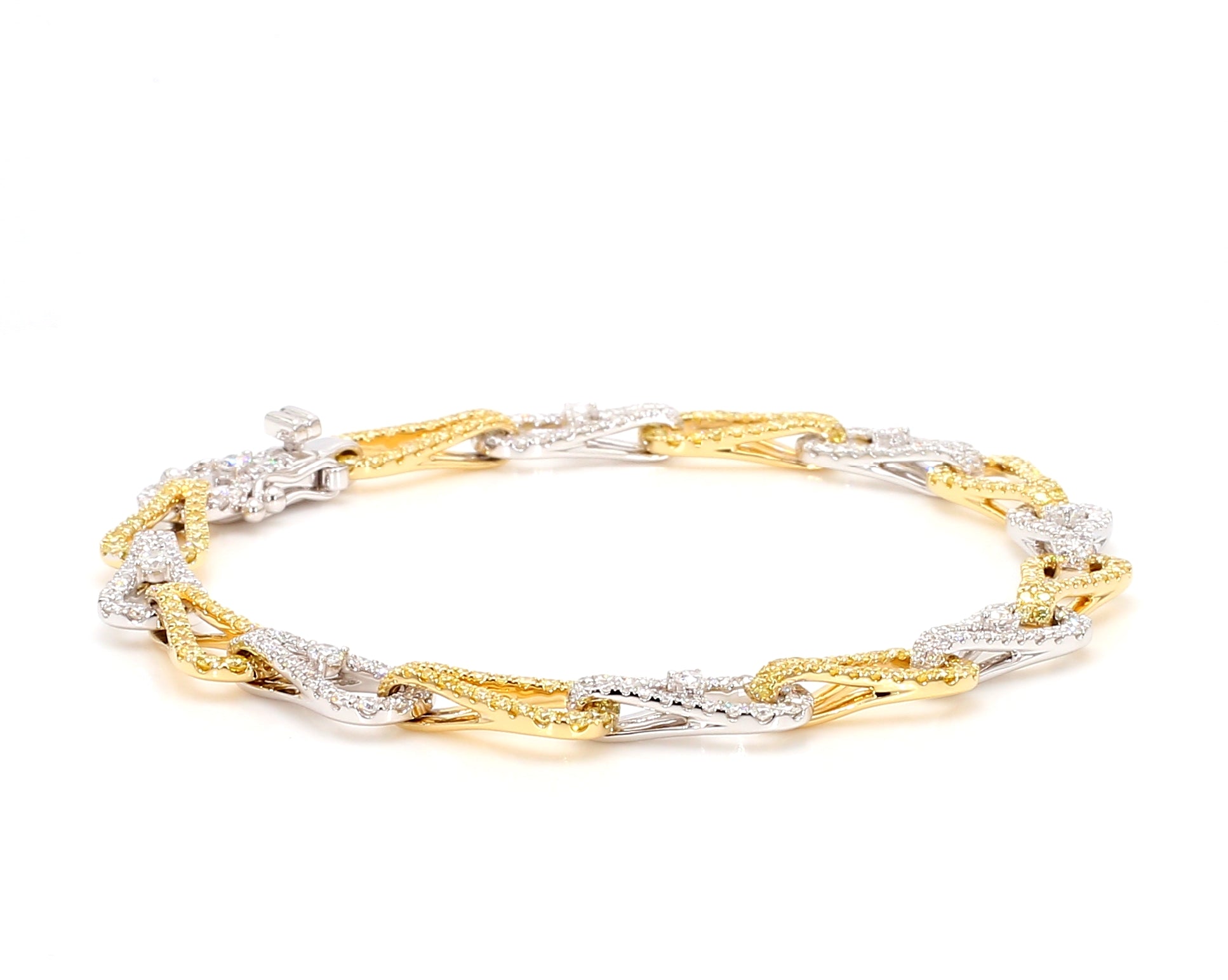 Natural Yellow Round Diamond Bracelet