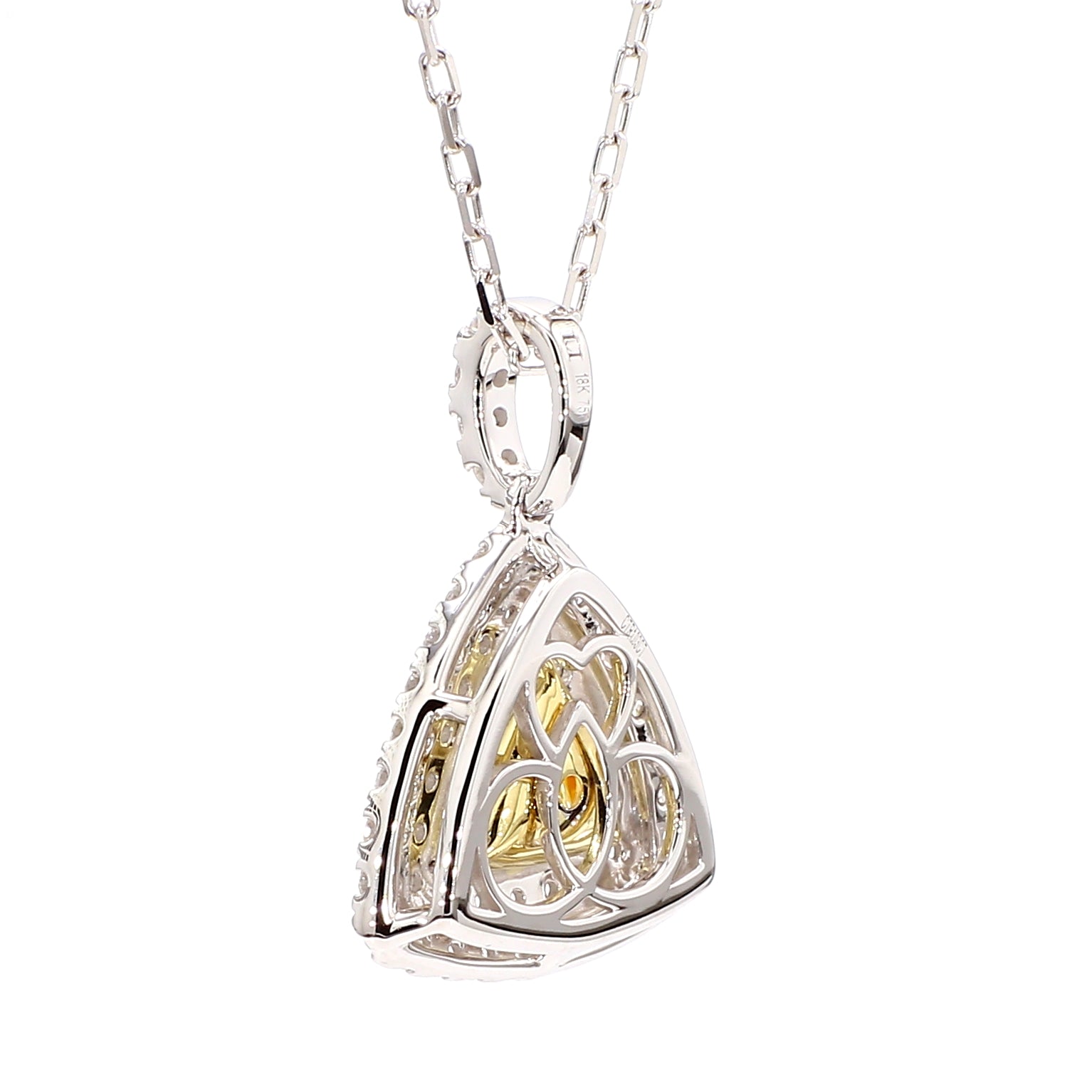 Natural Yellow Trillion Diamond Pendant GIA Certified product image 4