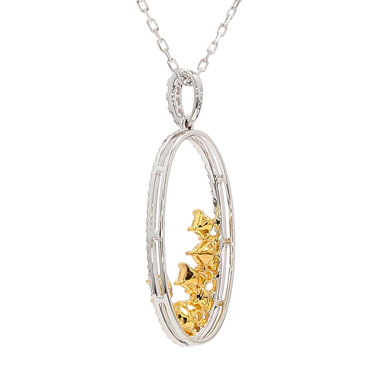 Natural Yellow Radiant Diamond Pendant