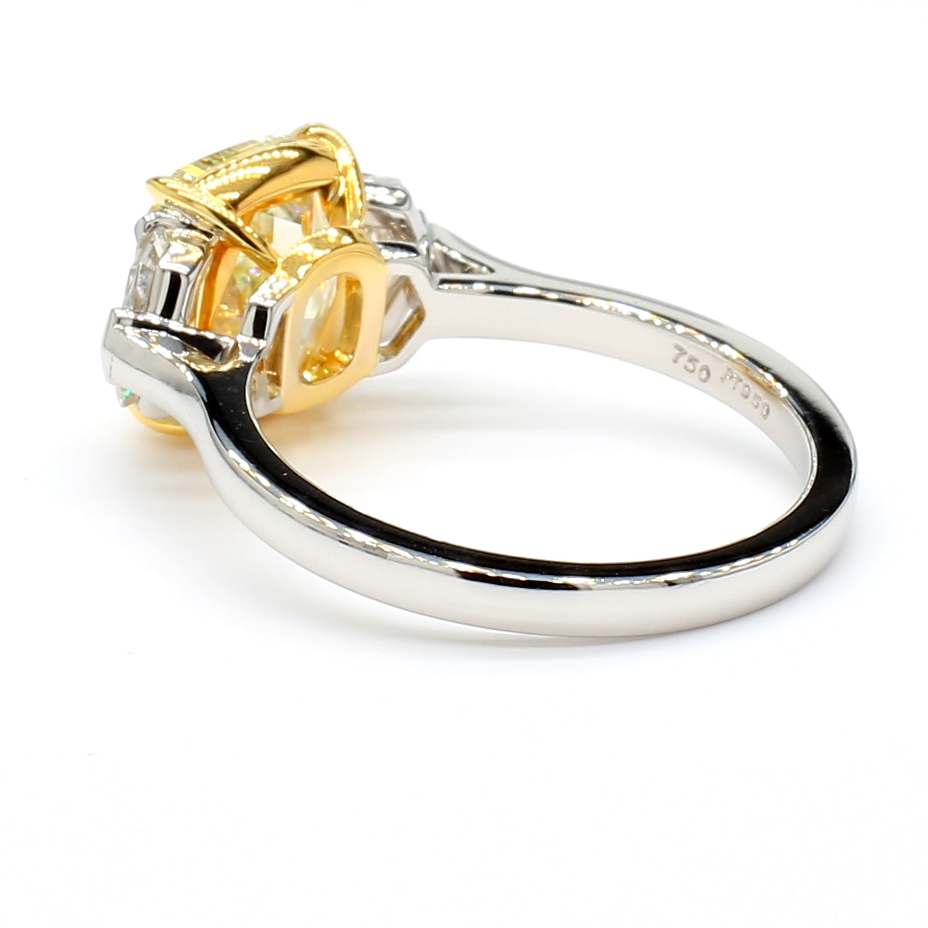 Natural Yellow Cushion Diamond Ring GIA Certified product image 4