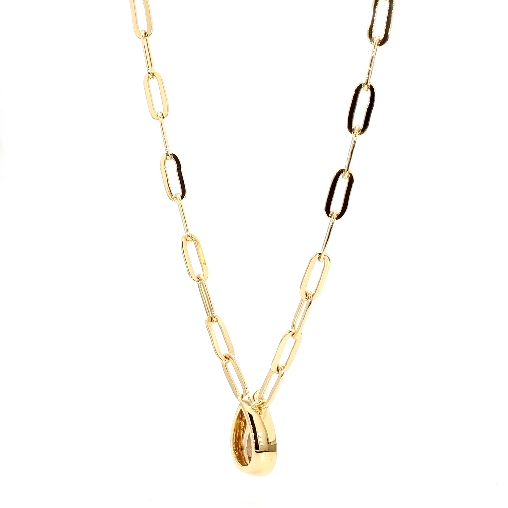 Natural Yellow Pear Diamond Necklace | GIA Certified