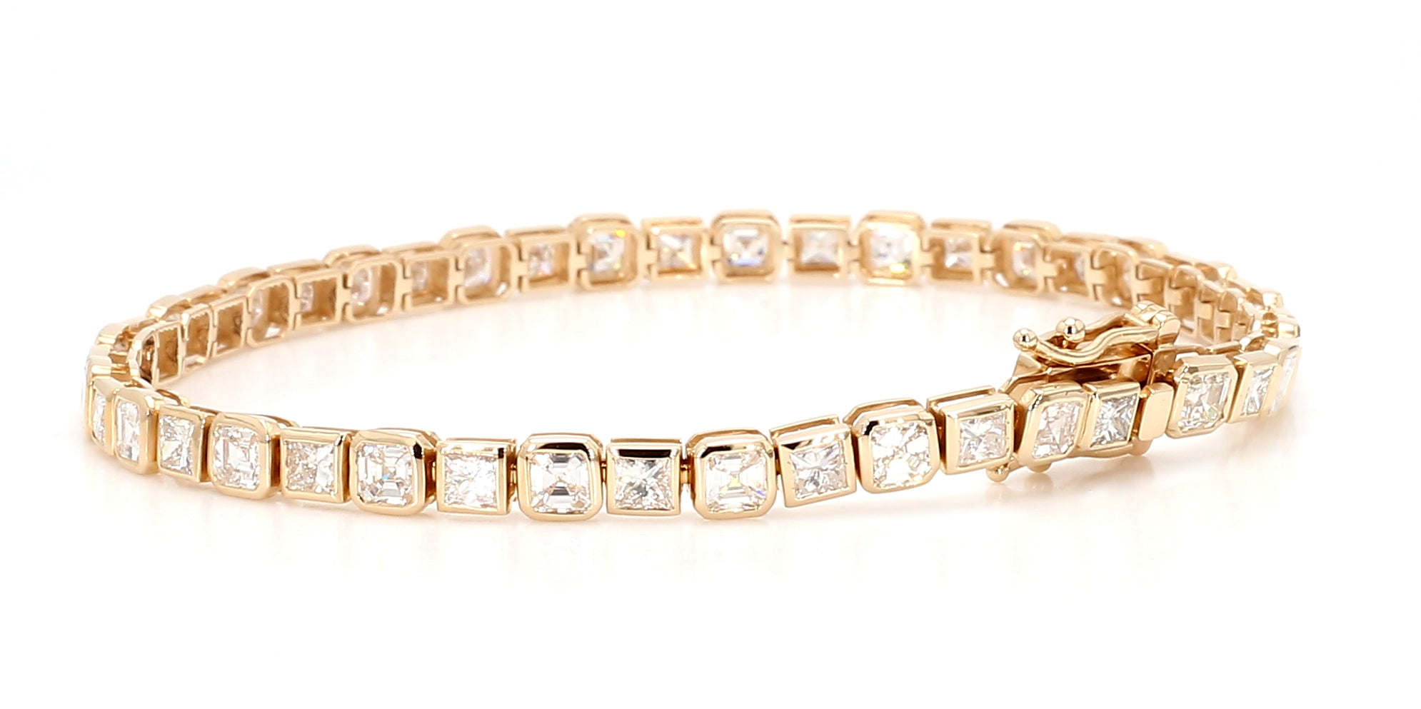 Natural White Asscher Diamond Bracelet