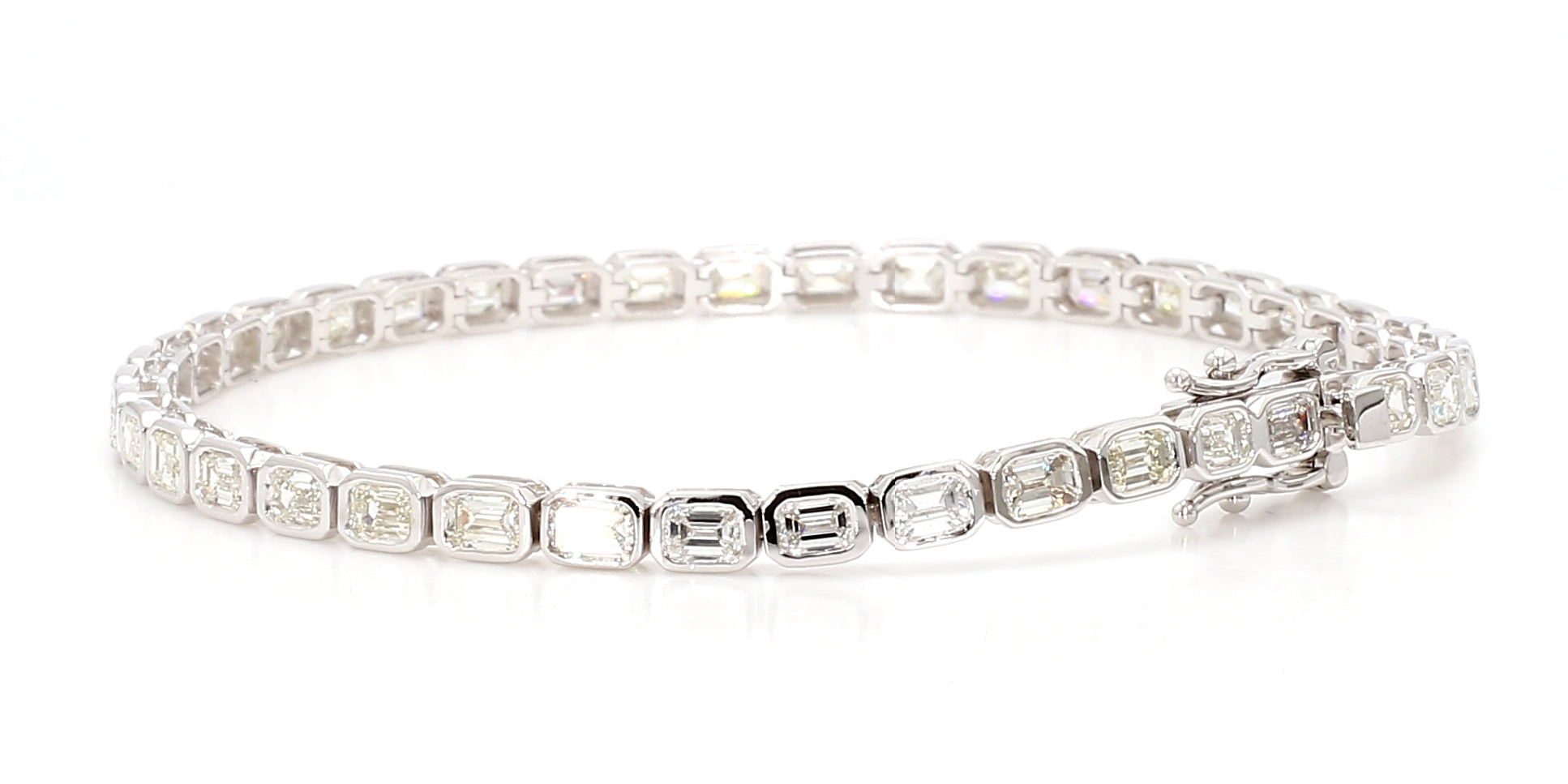 Natural White Emerald Diamond Bracelet