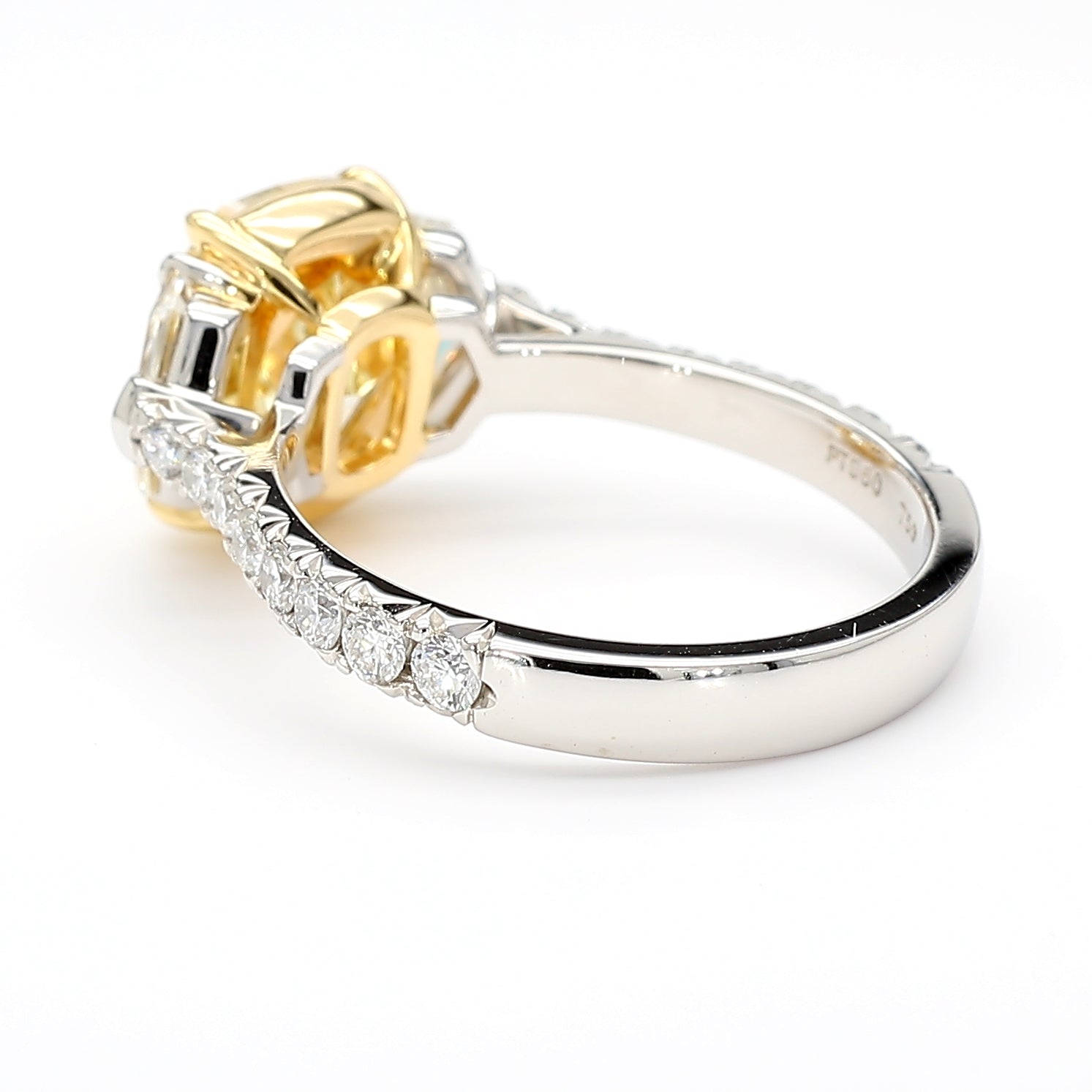 Natural Yellow Cushion Diamond Ring GIA Certified product image 4