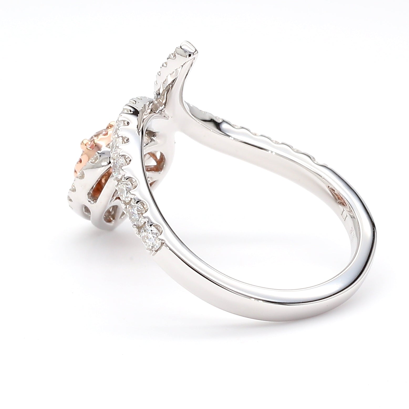 Natural Pink Pear Diamond Ring Gia Certified